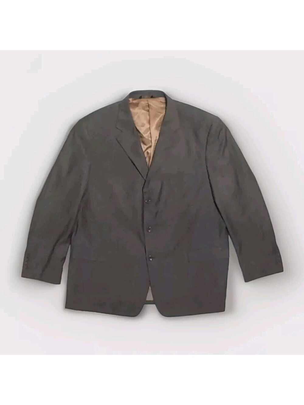 Caravelli Taupe Pin Stripe Suit Coat Jacket 48R 3 Button Superior 150s MINT